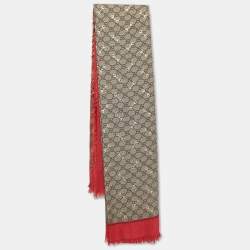 Gucci Brown GG Print Horsebit Modal Shawl 