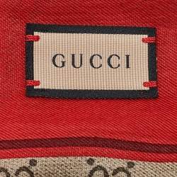 Gucci Brown GG Print Horsebit Modal Shawl 