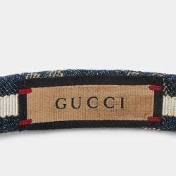 Pre Owned Gucci Blue GG Denim Headband 