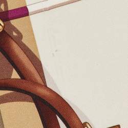 Pre Owned Gucci Brown GG Stirrup Print Silk Scarf