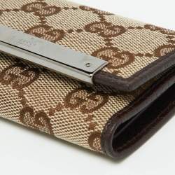 Gucci Beige/Brown GG Canvas and Leather Bow 6 Key Holder
