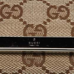 Gucci Beige/Brown GG Canvas and Leather Bow 6 Key Holder