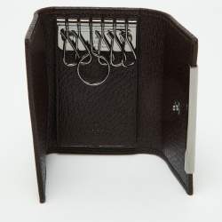 Gucci Beige/Brown GG Canvas and Leather Bow 6 Key Holder