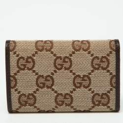 Gucci Beige/Brown GG Canvas and Leather Bow 6 Key Holder