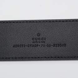 Gucci Black Leather GG Marmont Belt 75CM