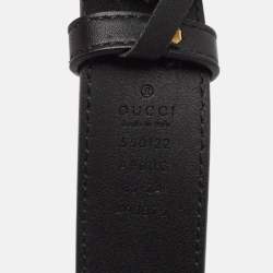 Gucci Black Leather Zumi Buckle Belt 85 CM