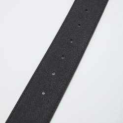 Pre Owned Gucci Black Leather GG Marmont Buckle Belt 85CM