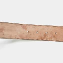 Pre Owned Gucci Gold Guccissima Leather Interlocking G Buckle Belt 95 CM