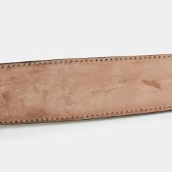 Pre Owned Gucci Gold Guccissima Leather Interlocking G Buckle Belt 95 CM