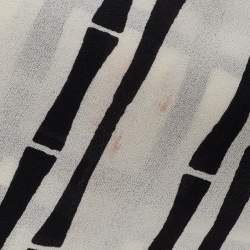 Pre Owned Gucci Monochrome Check Print Silk Narrow Stole 