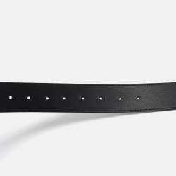 Pre Owned Gucci Black Leather GG Marmont Buckle Belt 90CM