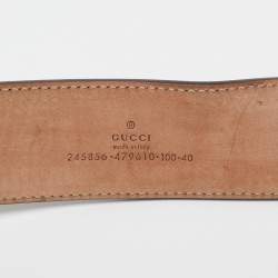 Gucci Beige/Brown GG Canvas and Leather Lovely Heart Buckle Belt 100 CM
