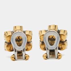 Gucci GG Crystal Gold Tone Earrings