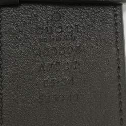 Gucci Black Leather GG Marmont Buckle Belt 85CM