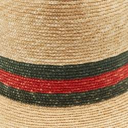 Gucci Brown Printed Straw Hat M