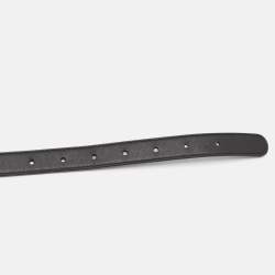 Gucci Black Leather GG Marmont Slim Belt 80 CM
