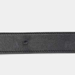 Pre Owned Gucci Black Leather GG Marmont Buckle Belt 85CM