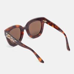 Gucci Brown Tortoise GG0116S Oversized Sunglasses