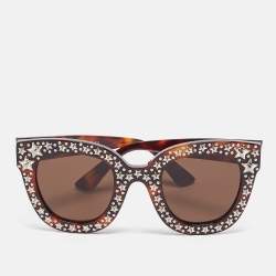 Gucci Brown Tortoise GG0116S Oversized Sunglasses