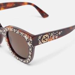 Gucci Brown Tortoise GG0116S Oversized Sunglasses