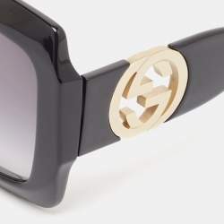 Pre Owned Gucci Black Gradient GG1022S Interlocking G Oversized Sunglasses