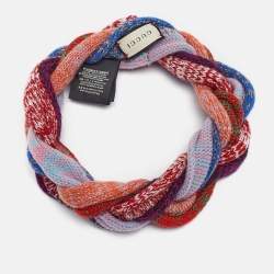 Pre Owned Gucci Multicolor Lurex Knit Braided Headband M