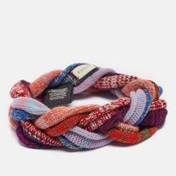 Pre Owned Gucci Multicolor Lurex Knit Braided Headband M