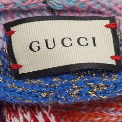 Pre Owned Gucci Multicolor Lurex Knit Braided Headband M