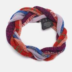 Pre Owned Gucci Multicolor Lurex Knit Braided Headband M