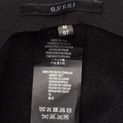 Gucci Black Rabbit Felt Wide Brim Hat M