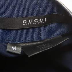 Gucci Navy Blue/White Striped Cotton Cap 