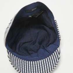 Gucci Navy Blue/White Striped Cotton Cap 