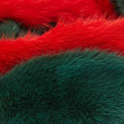  Gucci Red/Green Mink Fur Headband L