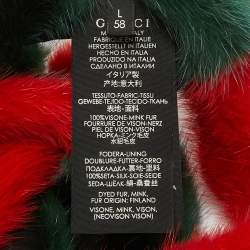  Gucci Red/Green Mink Fur Headband L