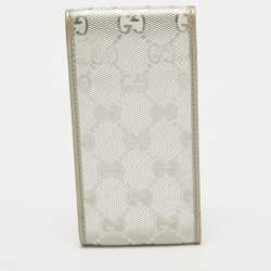 Gucci Silver GG Imprime Canvas Cigarette Case