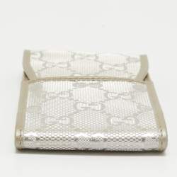 Gucci Silver GG Imprime Canvas Cigarette Case