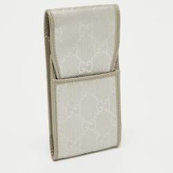 Gucci Silver GG Imprime Canvas Cigarette Case