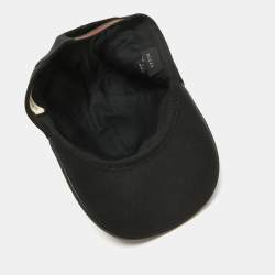Pre Owned Cotton Black GG Embroidered Canvas Baseball Cap L