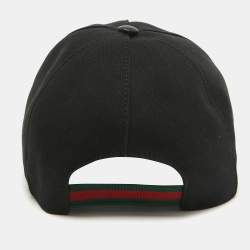 Pre Owned Cotton Black GG Embroidered Canvas Baseball Cap L