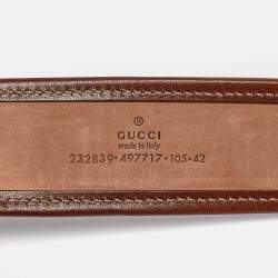 Gucci Beige/Brown Diamante Canvas and Leather Buckle Belt 105 CM
