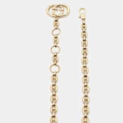 Pre Owned Gucci Gold Tone Interlocking G Waist Belt