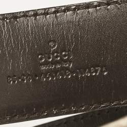 Pre Owned Gucci Off White Guccissima Leather Interlocking G Buckle Belt 85CM