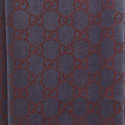 Gucci Blue/Red GG Web Wool Blend Square Scarf 
