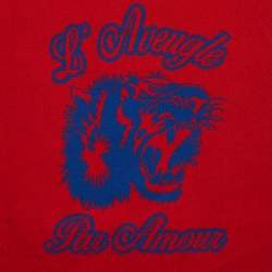 Gucci Blue/Red Tiger Jacquard Wool L'Aveugle Par Amour Scarf