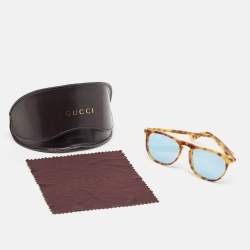 Pre Owned Gucci Blue Tortoise GG0120S Sunglasses