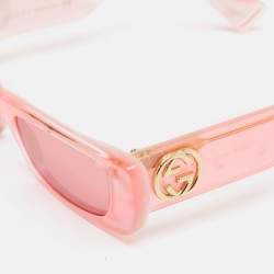 Pre Owned Gucci Pink  GG0516S Rectangle Sunglasses