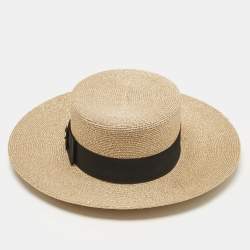 Pre Owned Gucci Gold Bee Detail Lamé Papier Hat S