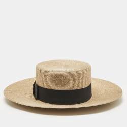 Pre Owned Gucci Gold Bee Detail Lamé Papier Hat S