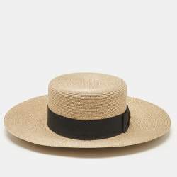 Pre Owned Gucci Gold Bee Detail Lamé Papier Hat S