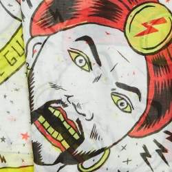 Pre Owned Gucci Yellow Magician Print Cotton Square Scarf